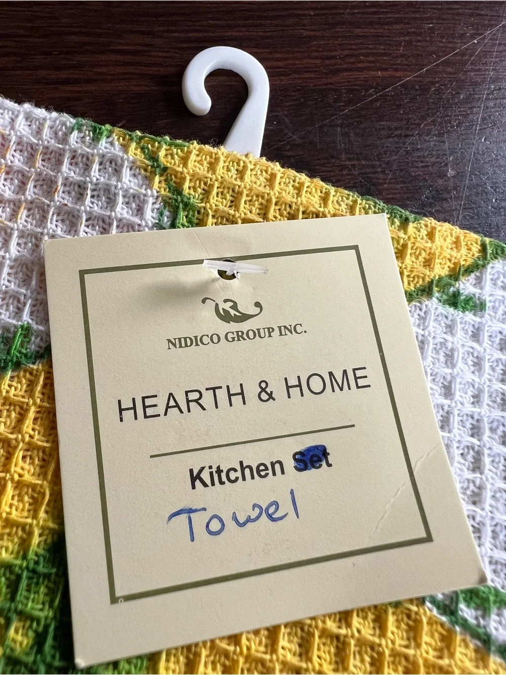 Nidico Group Inc. Vintage Kitchen Waffle Towel MWT Citrus Fruits Print Yellow